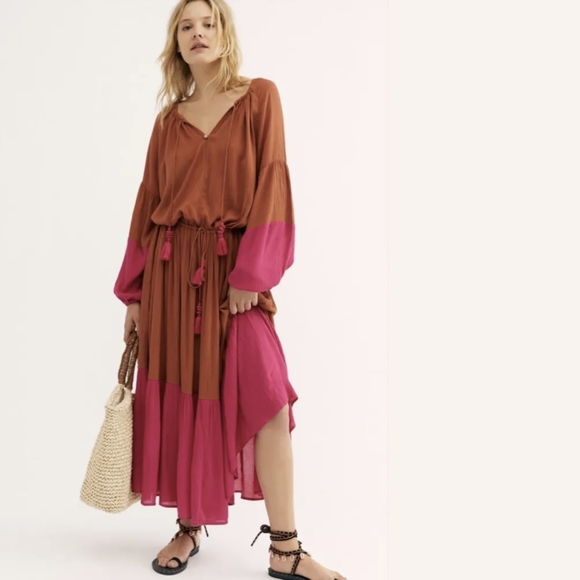 Free People Never Forget Colorblock Maxi Dress S - Picture 1 of 17